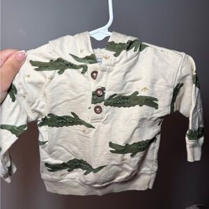 Carter's Cream and Green Crocodile Print Sweatshirt & Matching Pants